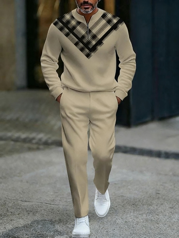 Long Sleeve Zipper Two-piece Set