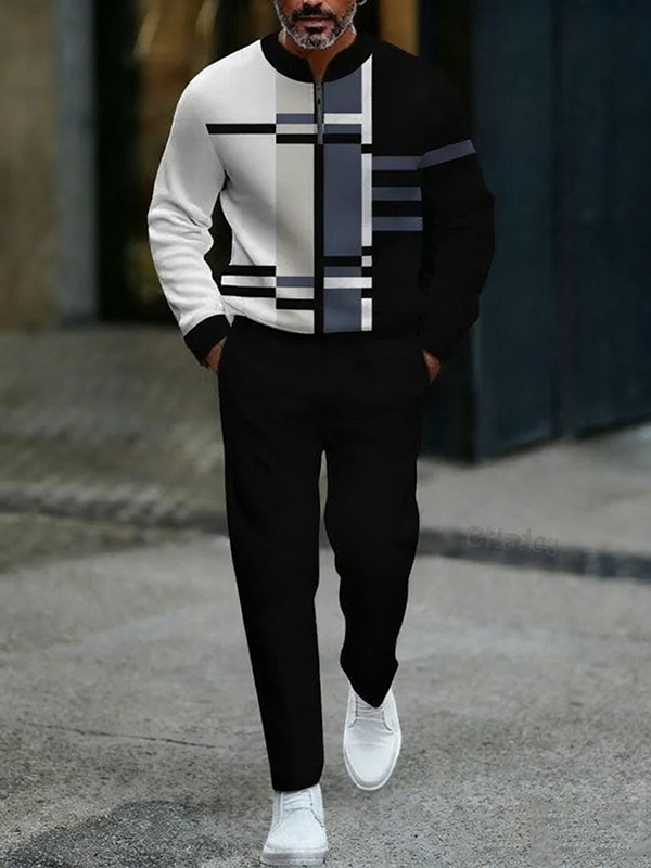 Long Sleeve Zipper Two-piece Set