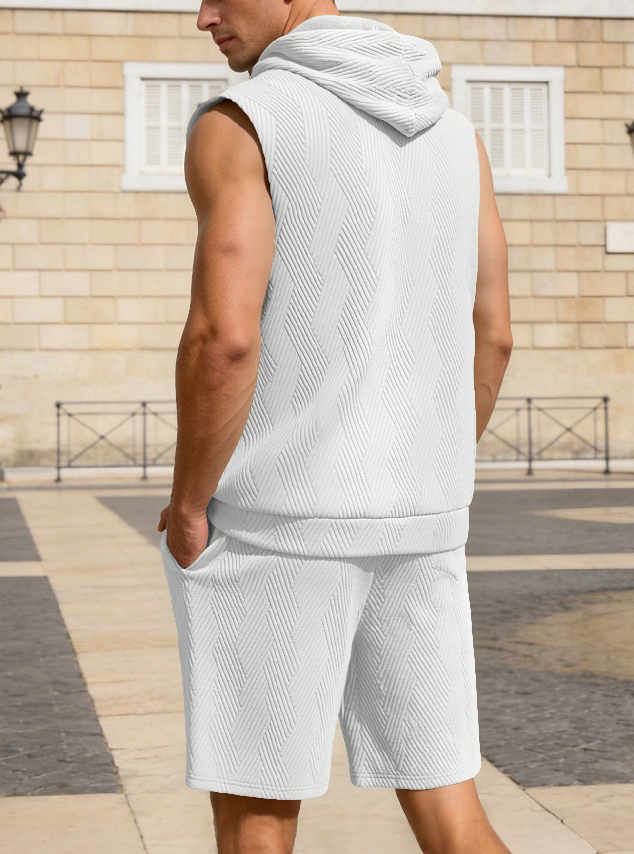 Sleeveless top and shorts two-piece set