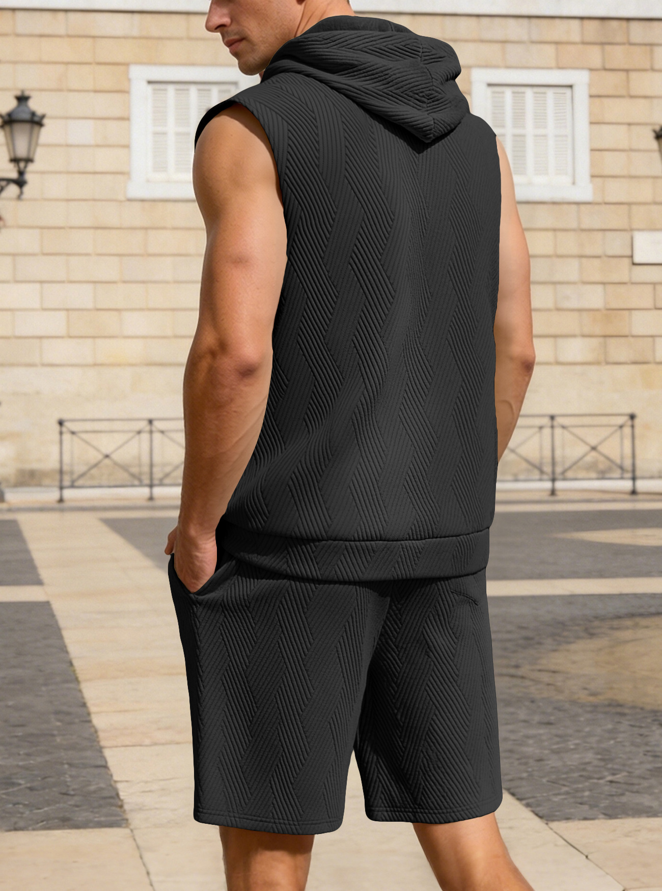 Sleeveless top and shorts two-piece set