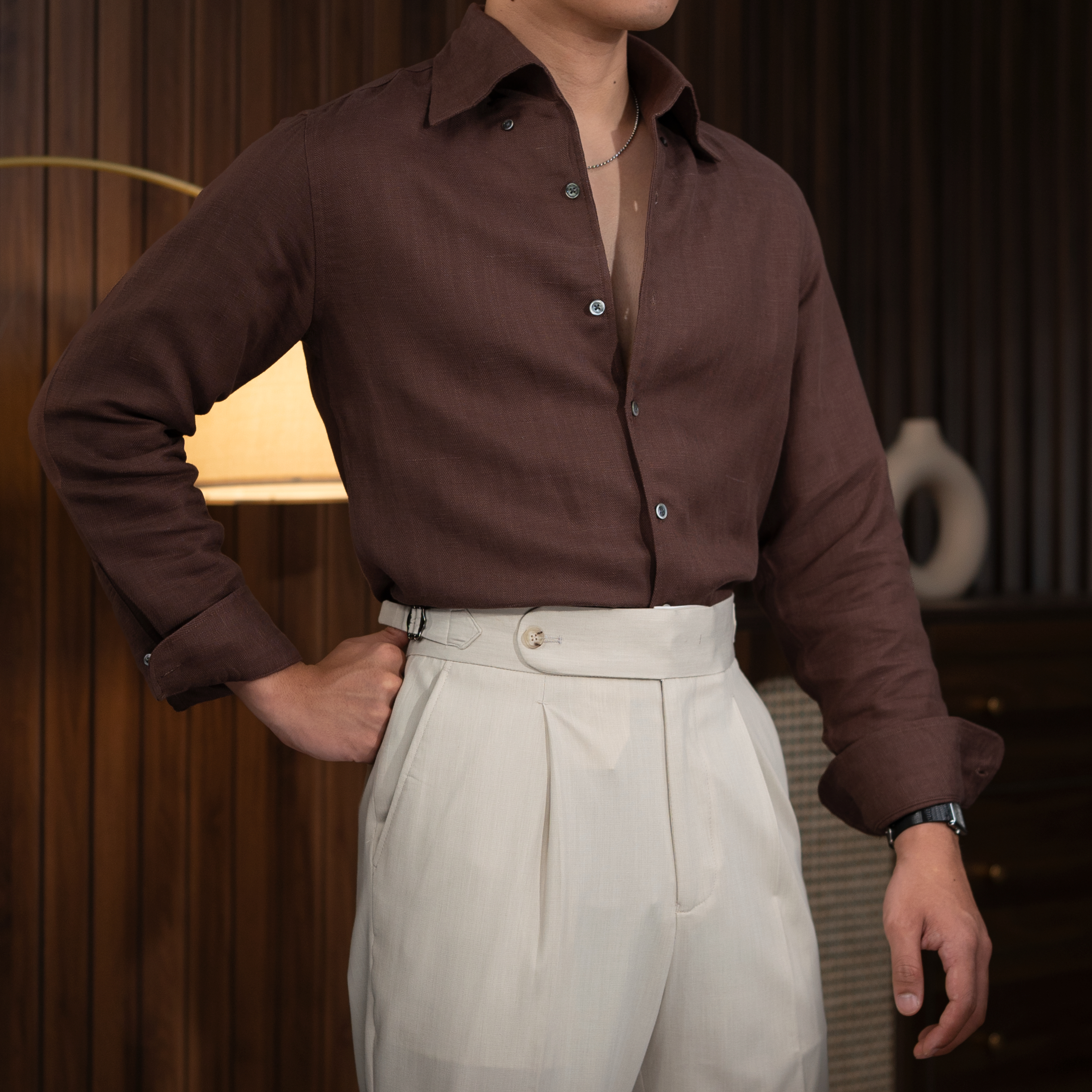 Men's Linen Monterey Shirt Set