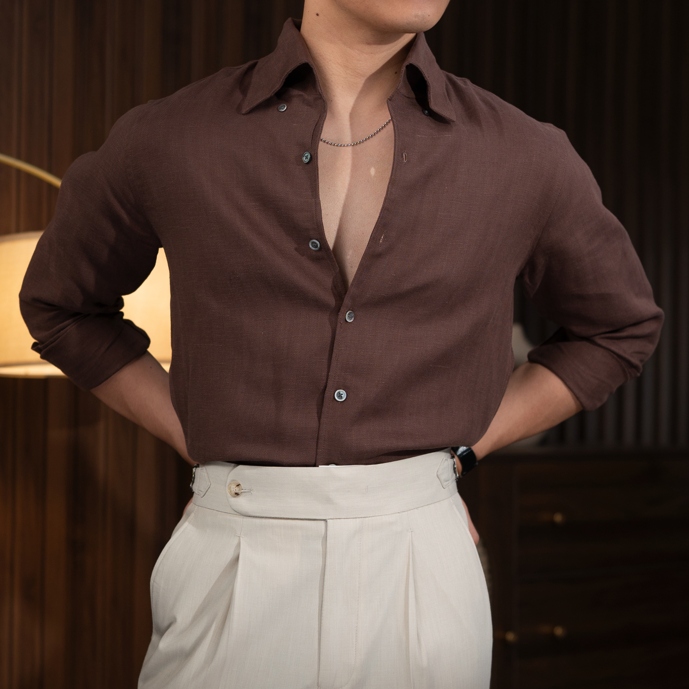 Men's Linen Monterey Shirt Set