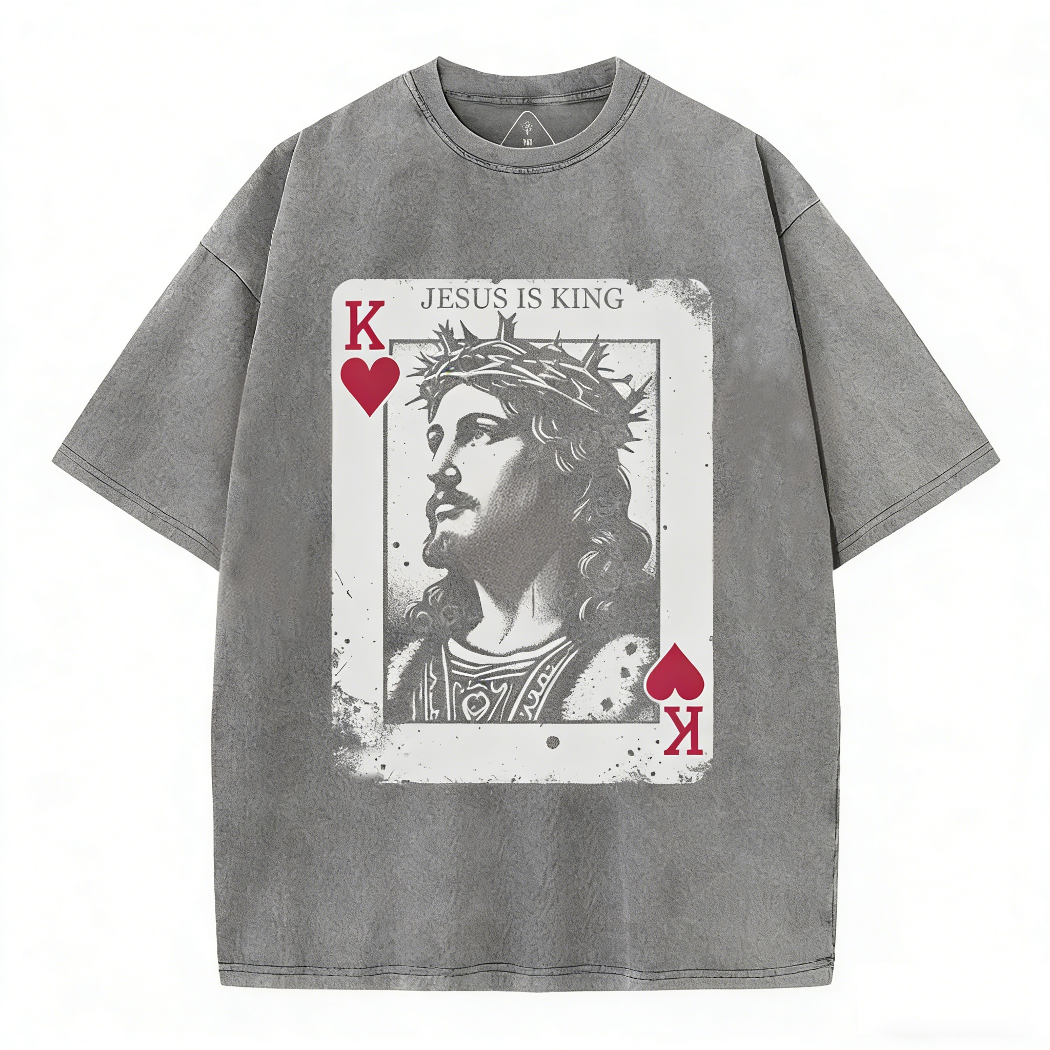 Jesus Is King Card Washed T-Shirt