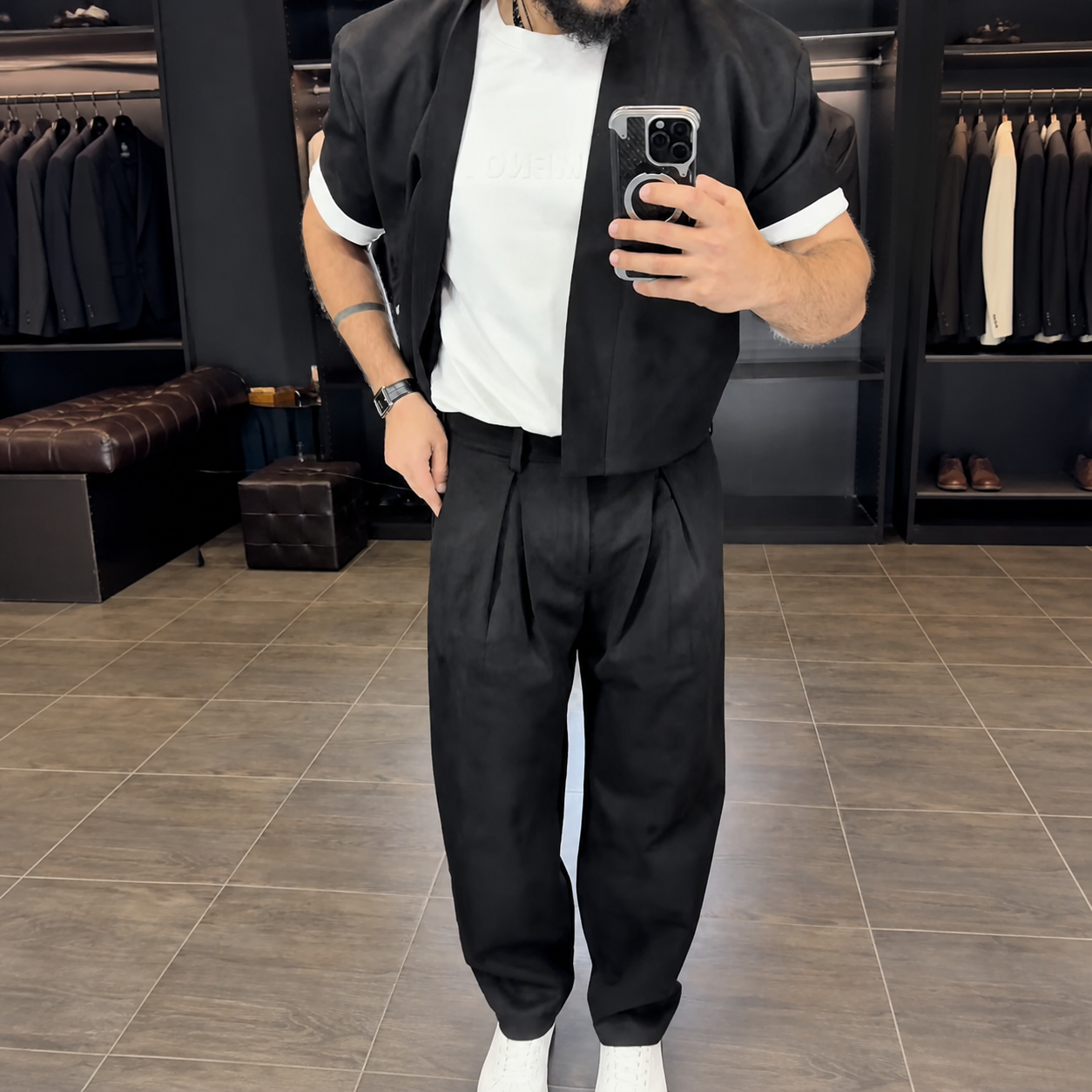 Premium Mandarin Collar 2-Piece Set | Old Money Style Breathable Set for Men