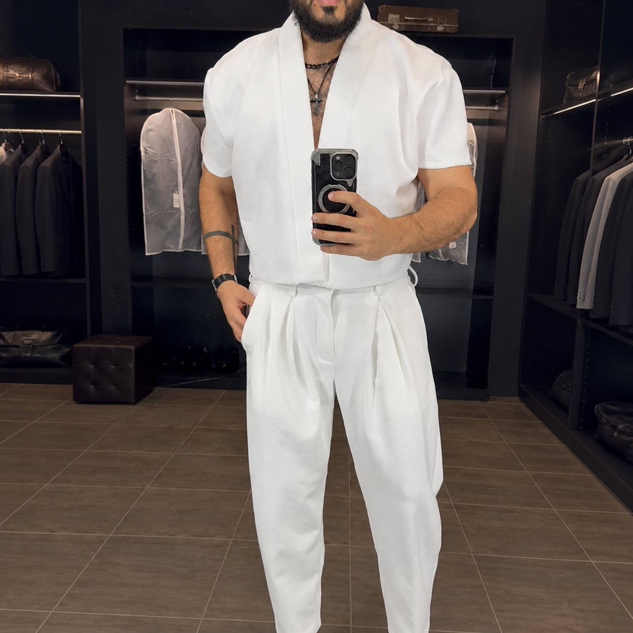 Premium Mandarin Collar 2-Piece Set | Old Money Style Breathable Set for Men
