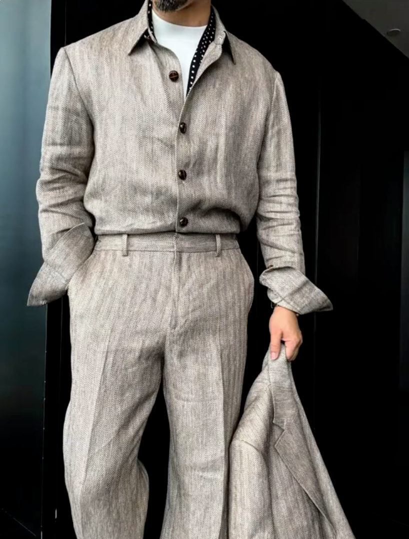 Premium Linen 2-Piece Suit | Old Money Style Breathable Set for Men