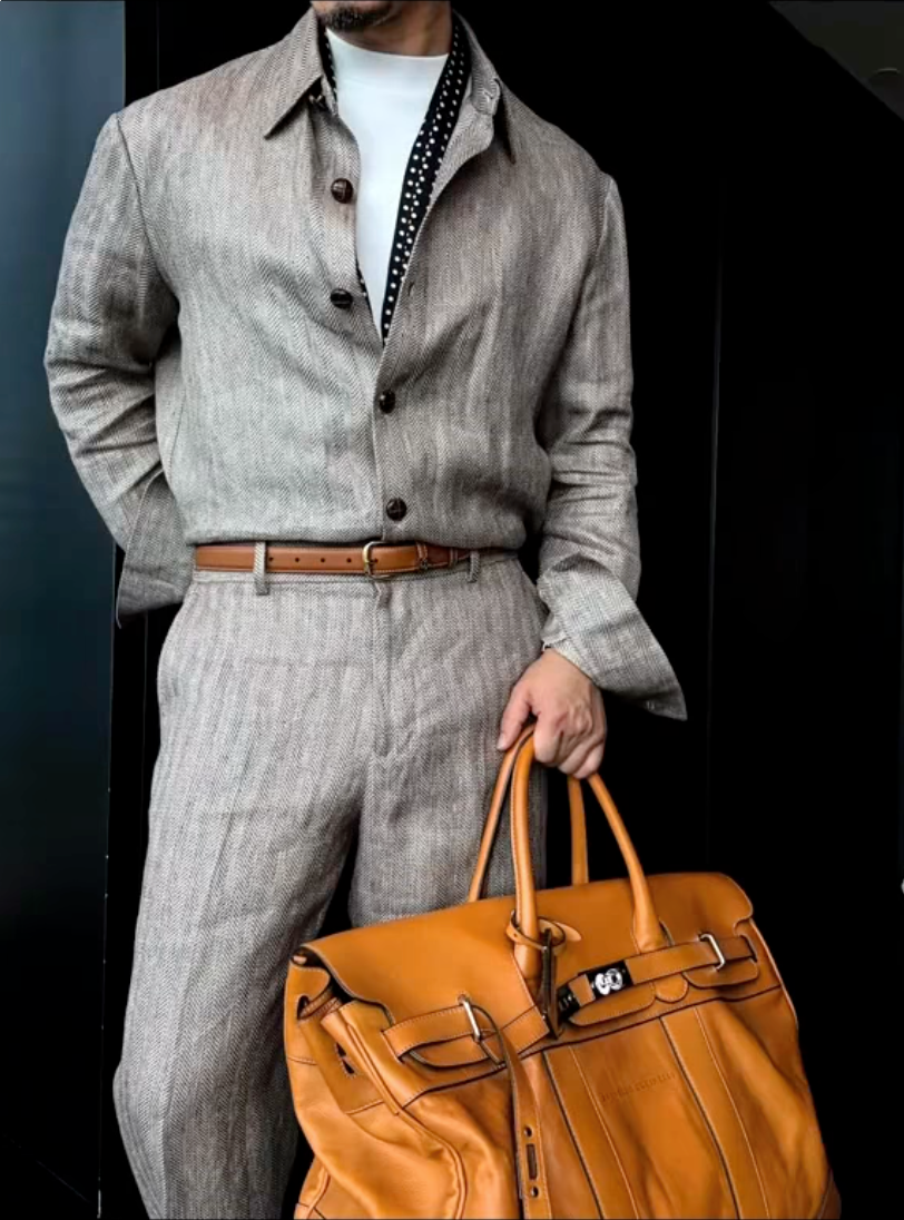 Premium Linen 2-Piece Suit | Old Money Style Breathable Set for Men
