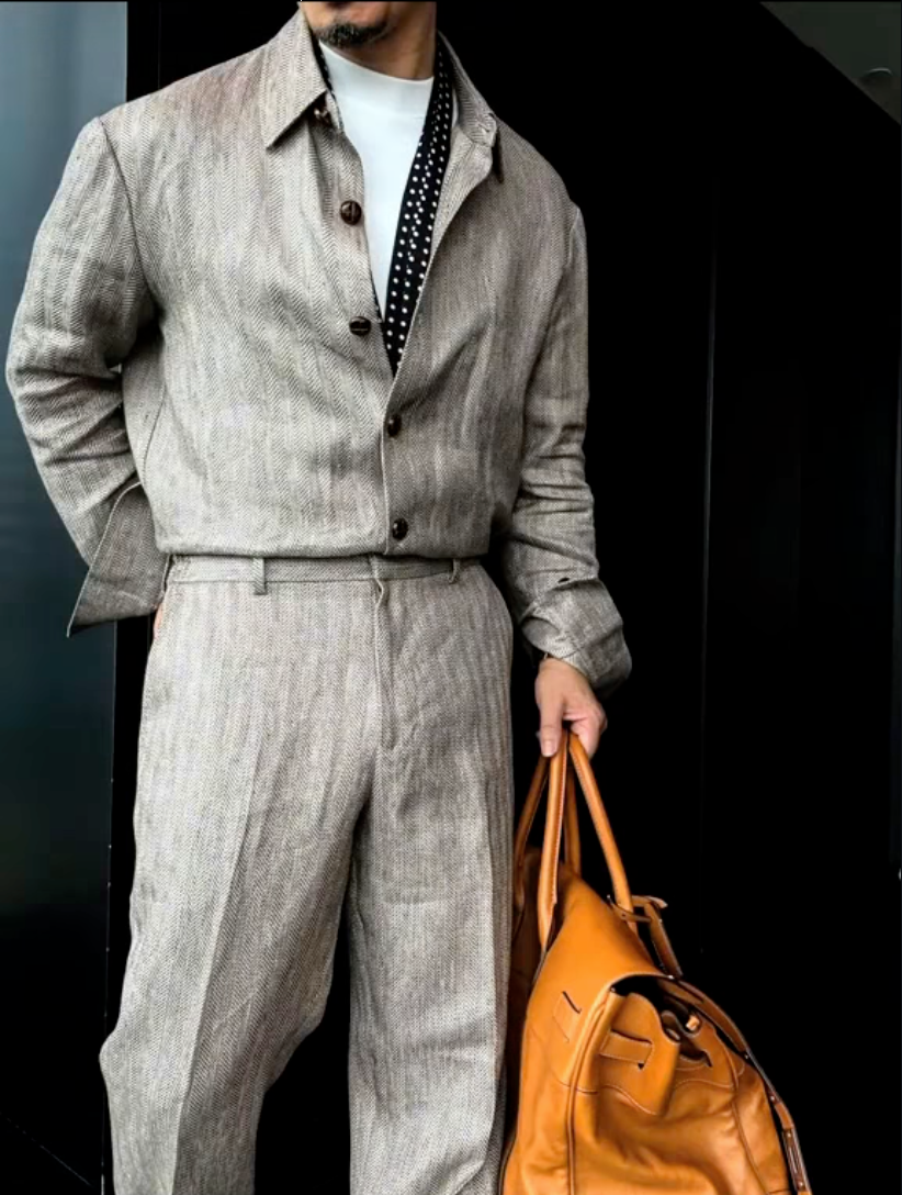 Premium Linen 2-Piece Suit | Old Money Style Breathable Set for Men