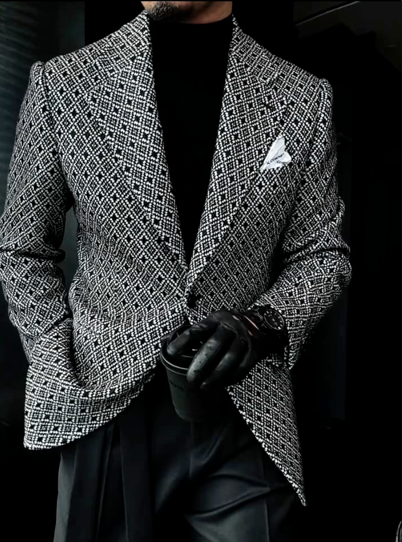 Men's Casual Comfort Plaid Blazer