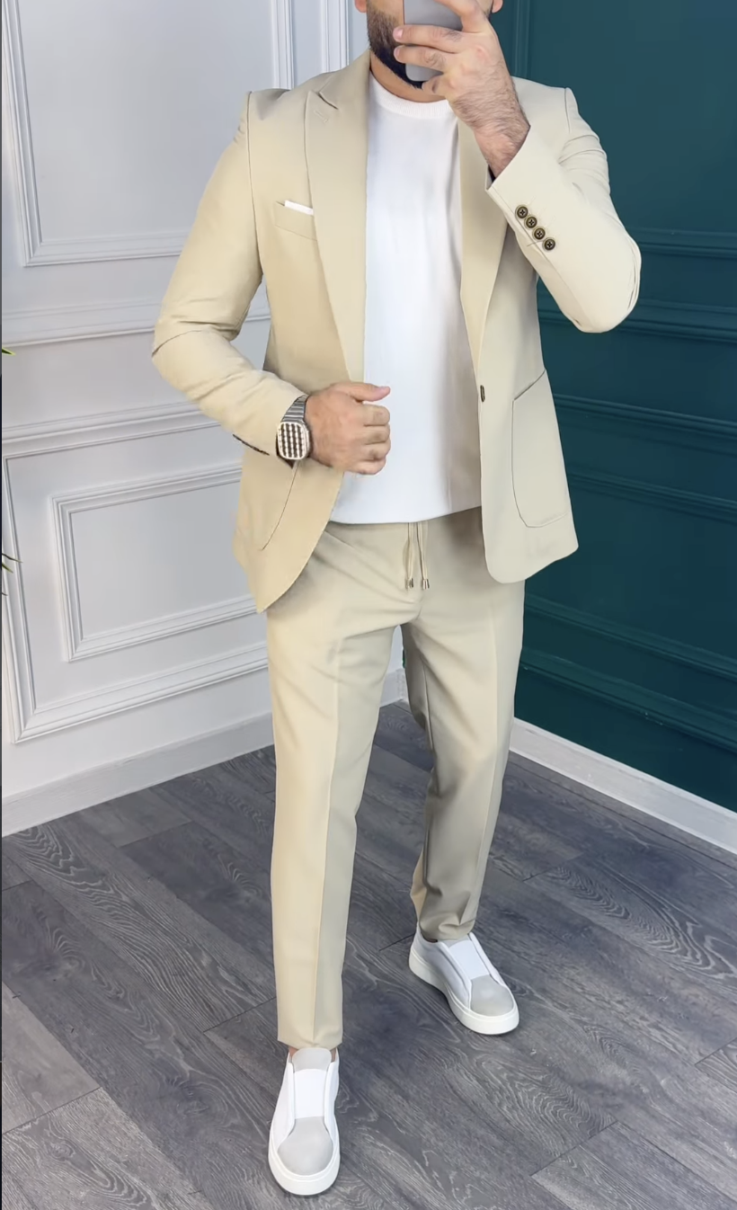 Men's Business Blazers and Trousers Set