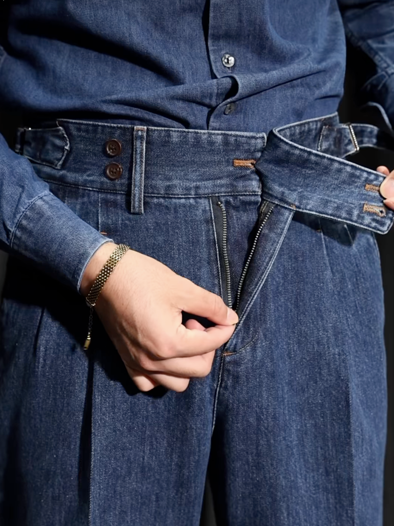 Men’s Neapolitan Vintage High-Waisted Straight-Leg Jeans