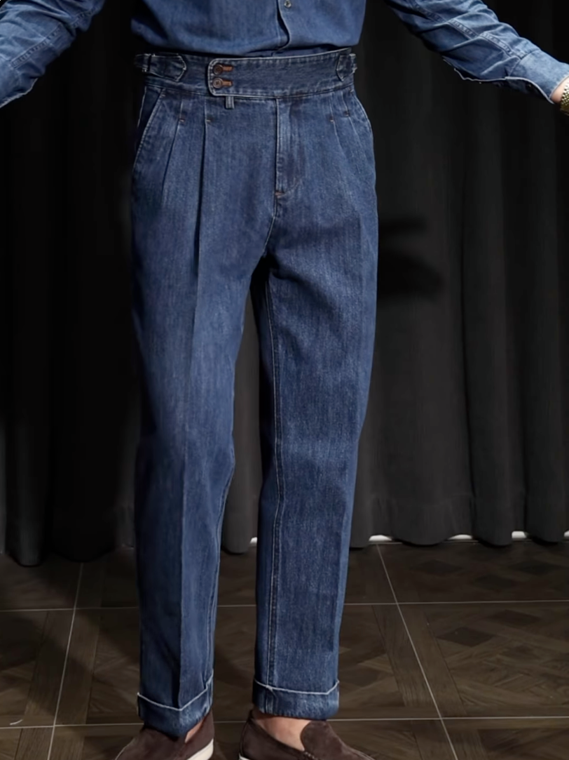 Men’s Neapolitan Vintage High-Waisted Straight-Leg Jeans