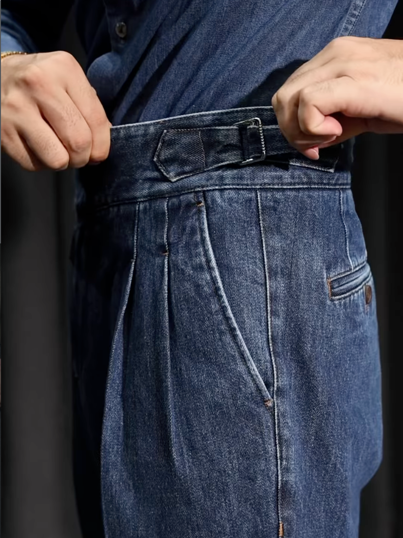 Men’s Neapolitan Vintage High-Waisted Straight-Leg Jeans