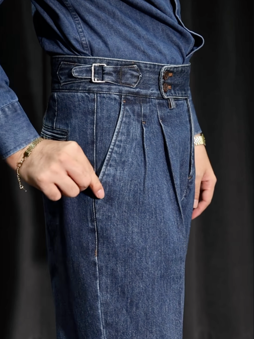 Men’s Neapolitan Vintage High-Waisted Straight-Leg Jeans