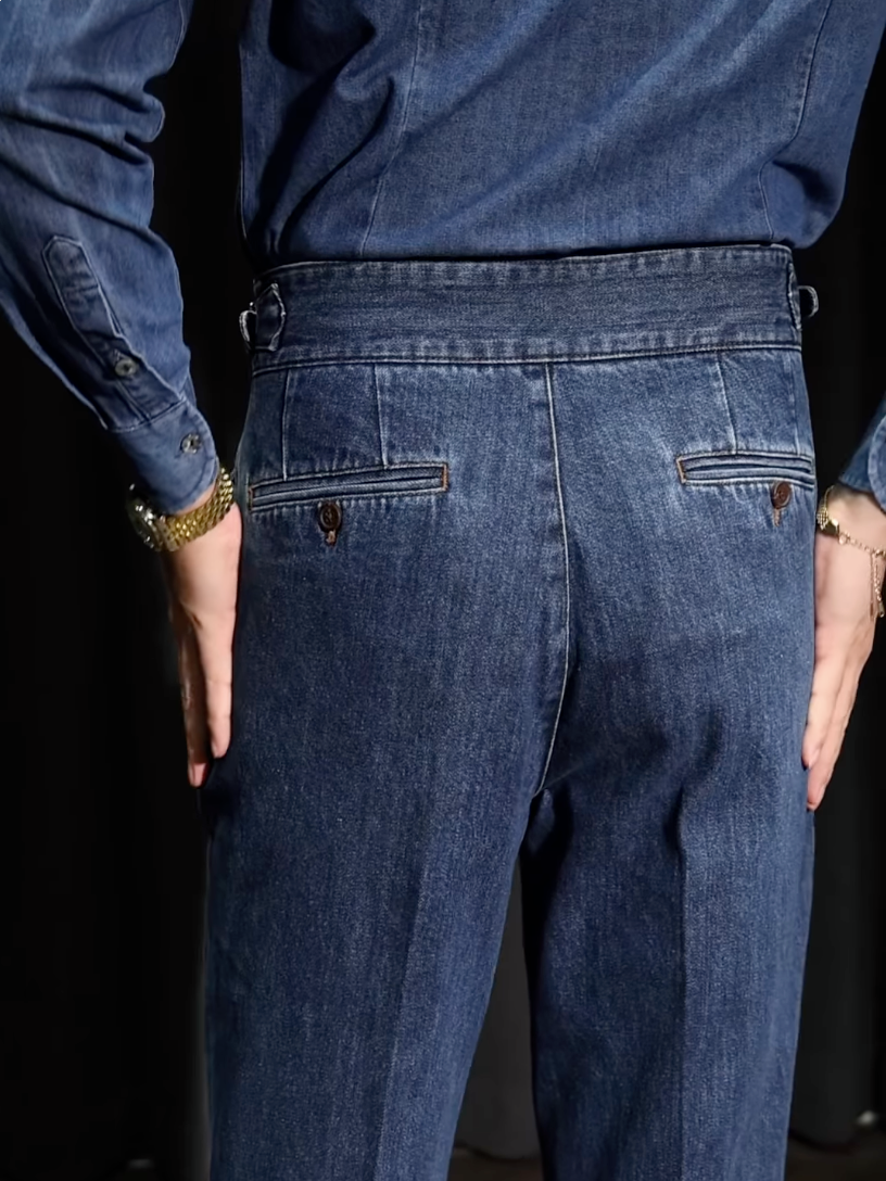 Men’s Neapolitan Vintage High-Waisted Straight-Leg Jeans
