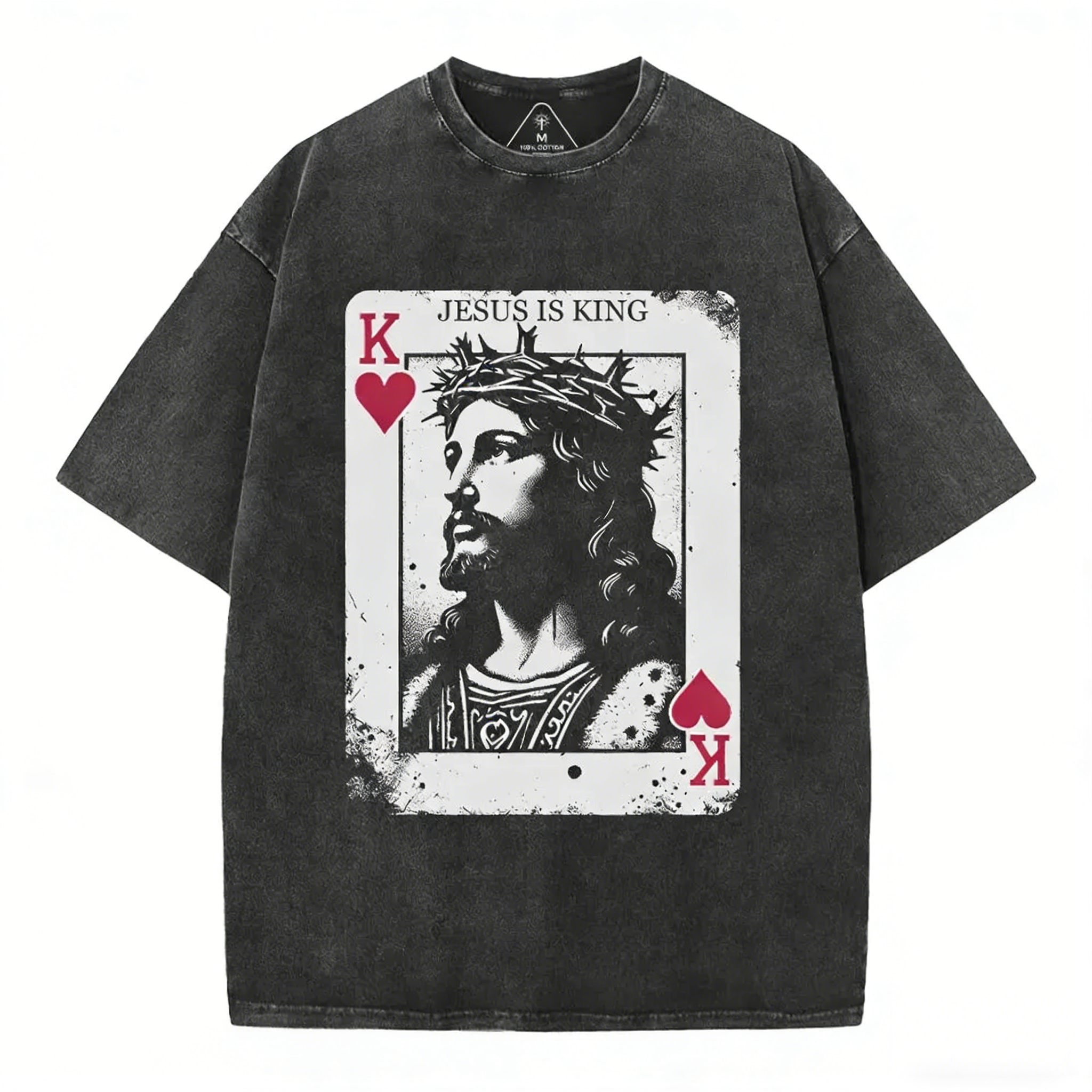 Jesus Is King Card Washed T-Shirt