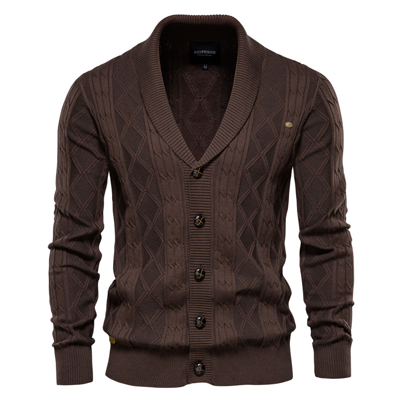 Men's V-Neck Knitted Jacket