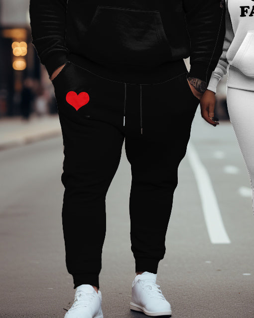 Couple Plus Size Casual I Love Fat Guy/Girl Hoodie Set