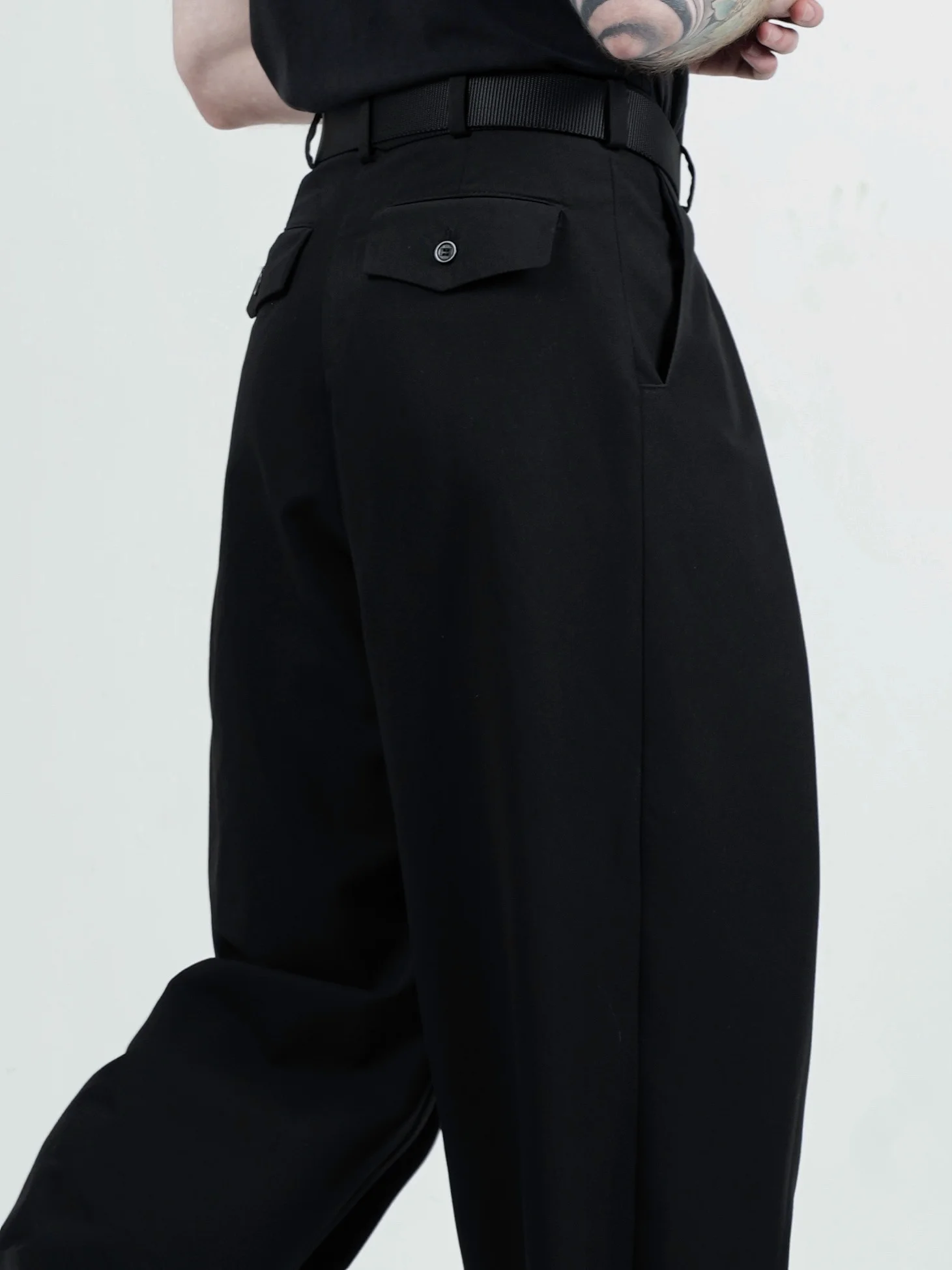 Wide Pleated Casual Style Trousers