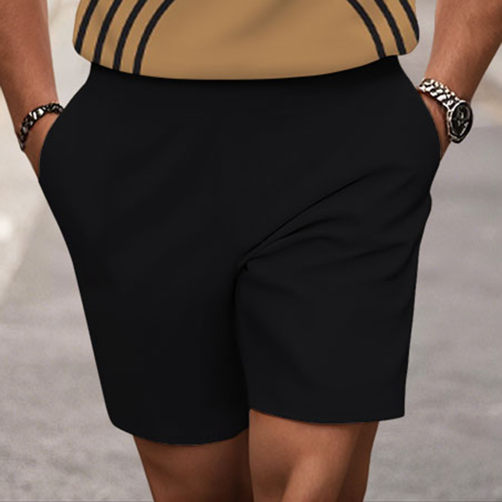 Men's Fashion Casual Round-Neck Geometric Printed Short-Sleeved Two-Piece Set