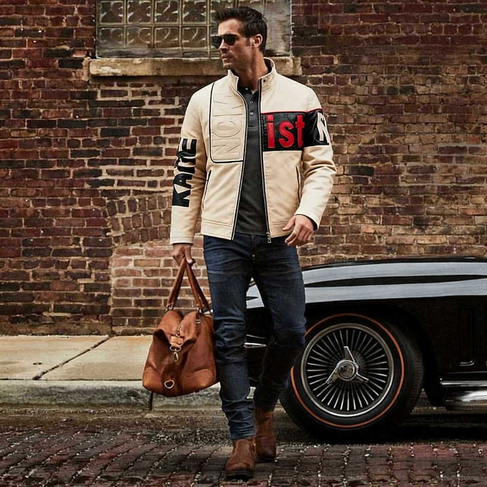 Men's Motorcycle Jacket Plush Leather Jacket