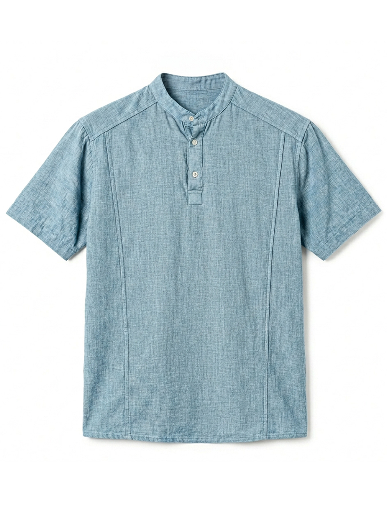 Men's Cotton And Linen Deconstructed Design Casual And Comfortable Short-sleeved Henley Shirt