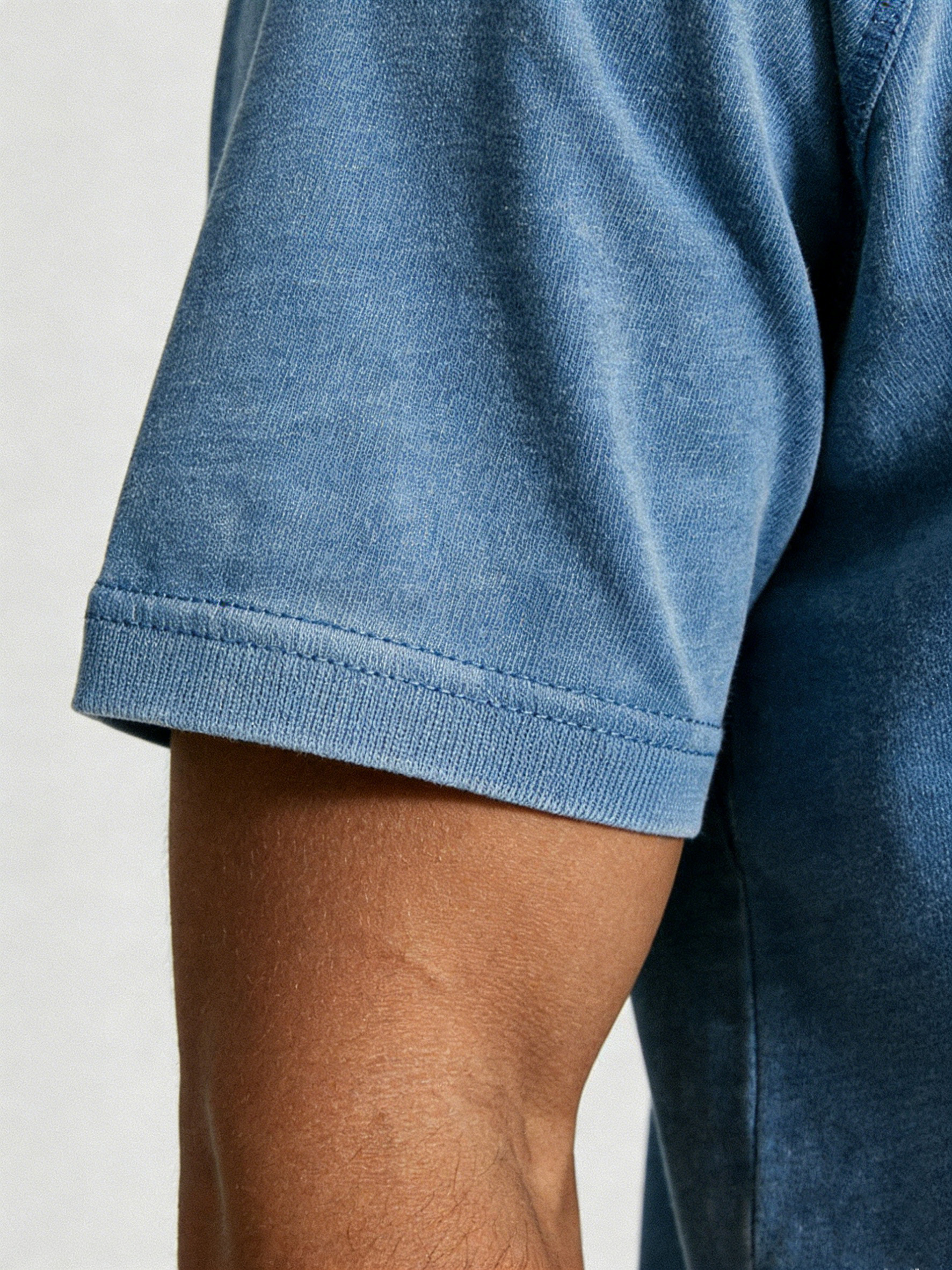 Retro Distressed Stitching Design Shirt Solid Color Raglan Sleeve T