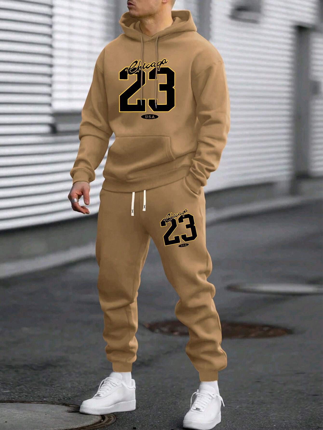 Men's Lightweight Regular Fit Hoodie And Sweatpants Set, Personalized Numeric & Letter Print Pattern, Fashion Casual Outfit With Pockets & Drawstring Waist, Suitable For Husband/Boyfriend Gift, Street, Commute, Outdoor Use