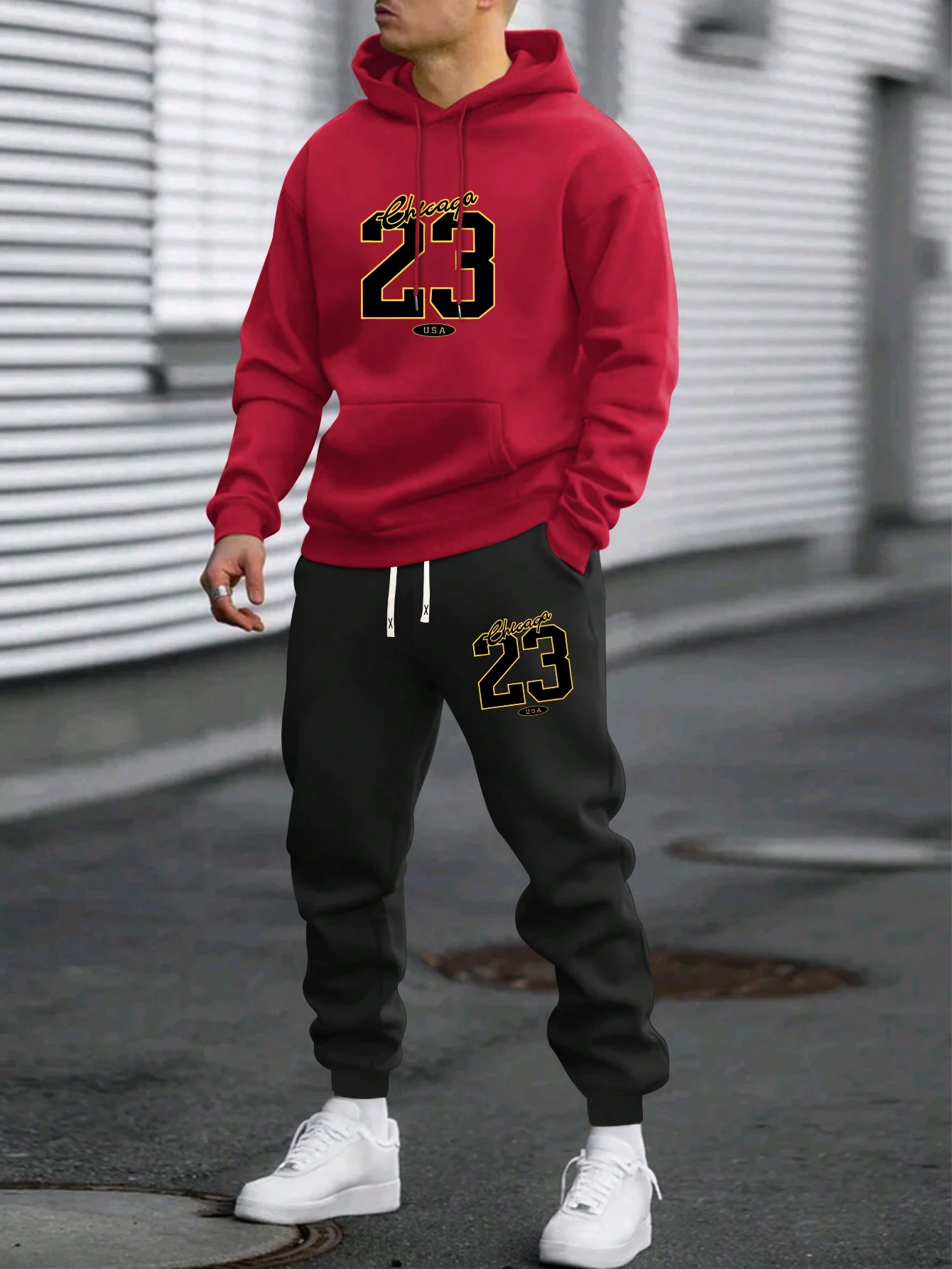 Men's Lightweight Regular Fit Hoodie And Sweatpants Set, Personalized Numeric & Letter Print Pattern, Fashion Casual Outfit With Pockets & Drawstring Waist, Suitable For Husband/Boyfriend Gift, Street, Commute, Outdoor Use