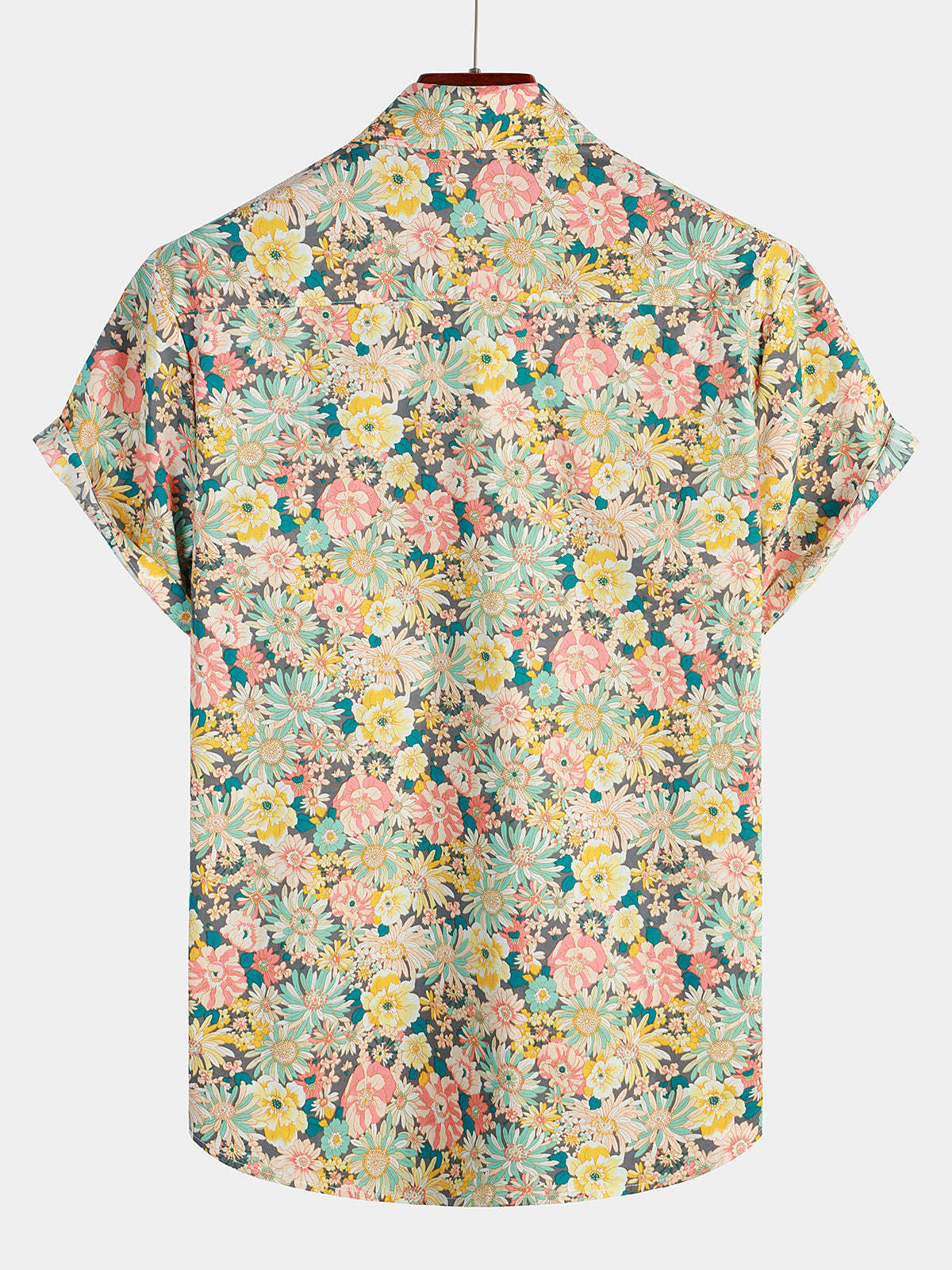 Men's Floral Cotton Casual Button Up Short Sleeve Shirt – fashioninprint