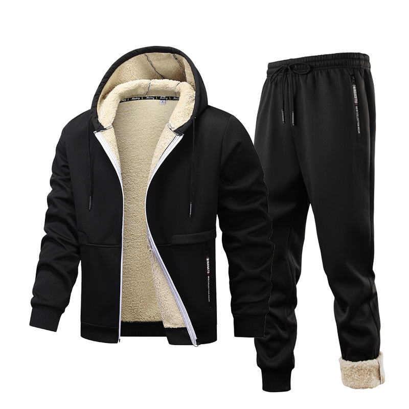 Men's Sherpa Hooded Jacket Set