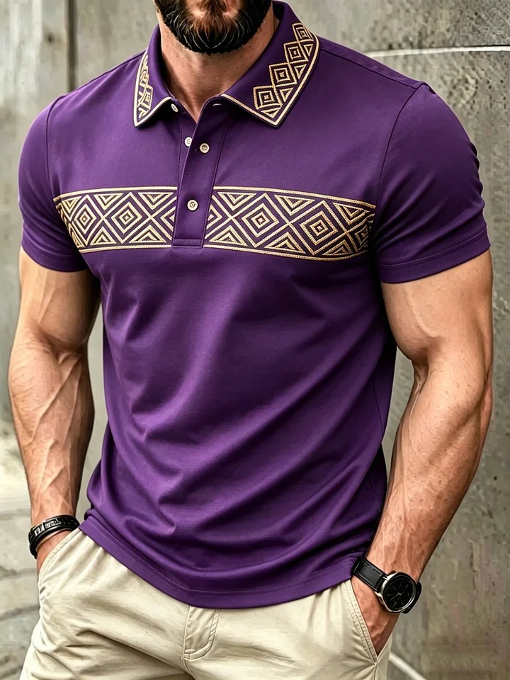 Men's Classic Business Button Short Sleeve Polo Shirt MYW26012401