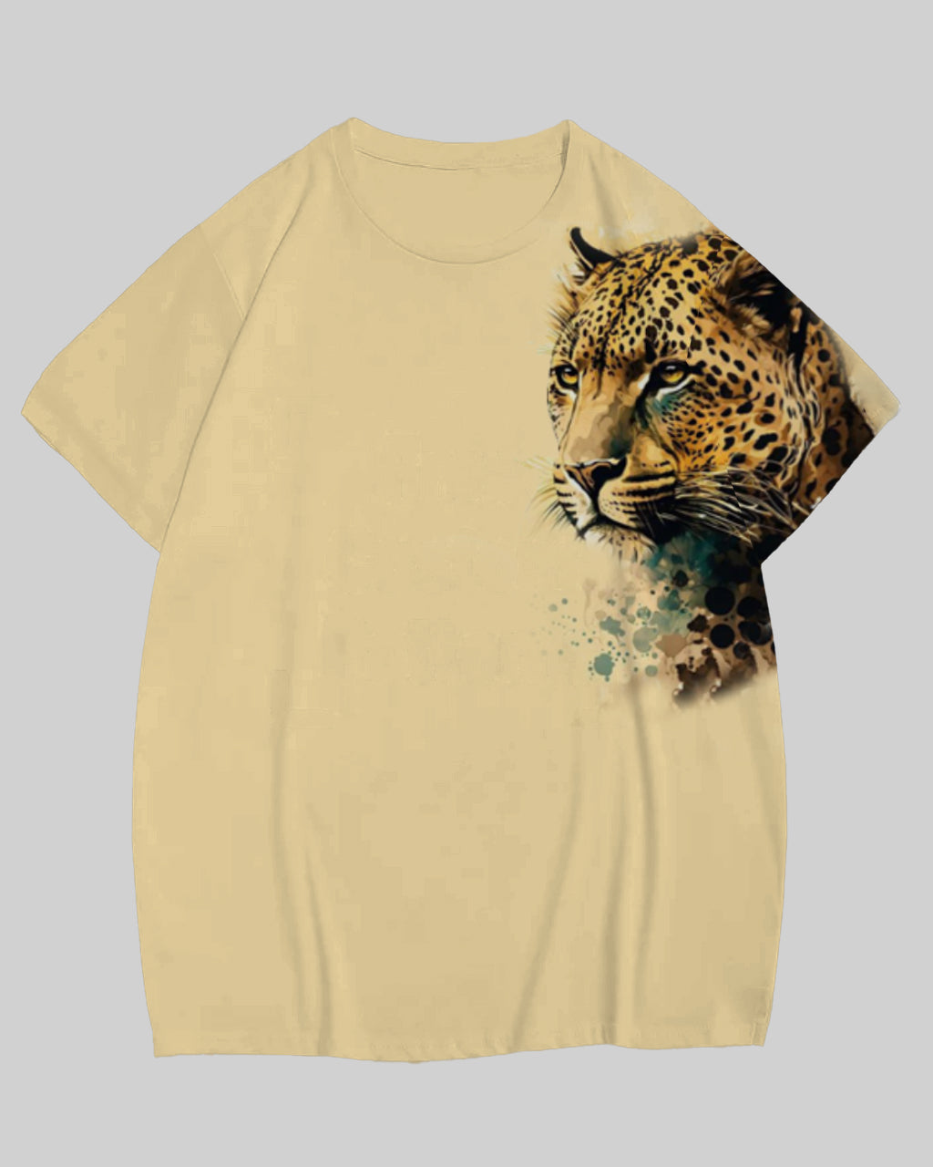 Couple Focused Leopard Love Symbolic T-Shirt Trousers Suit Large Size