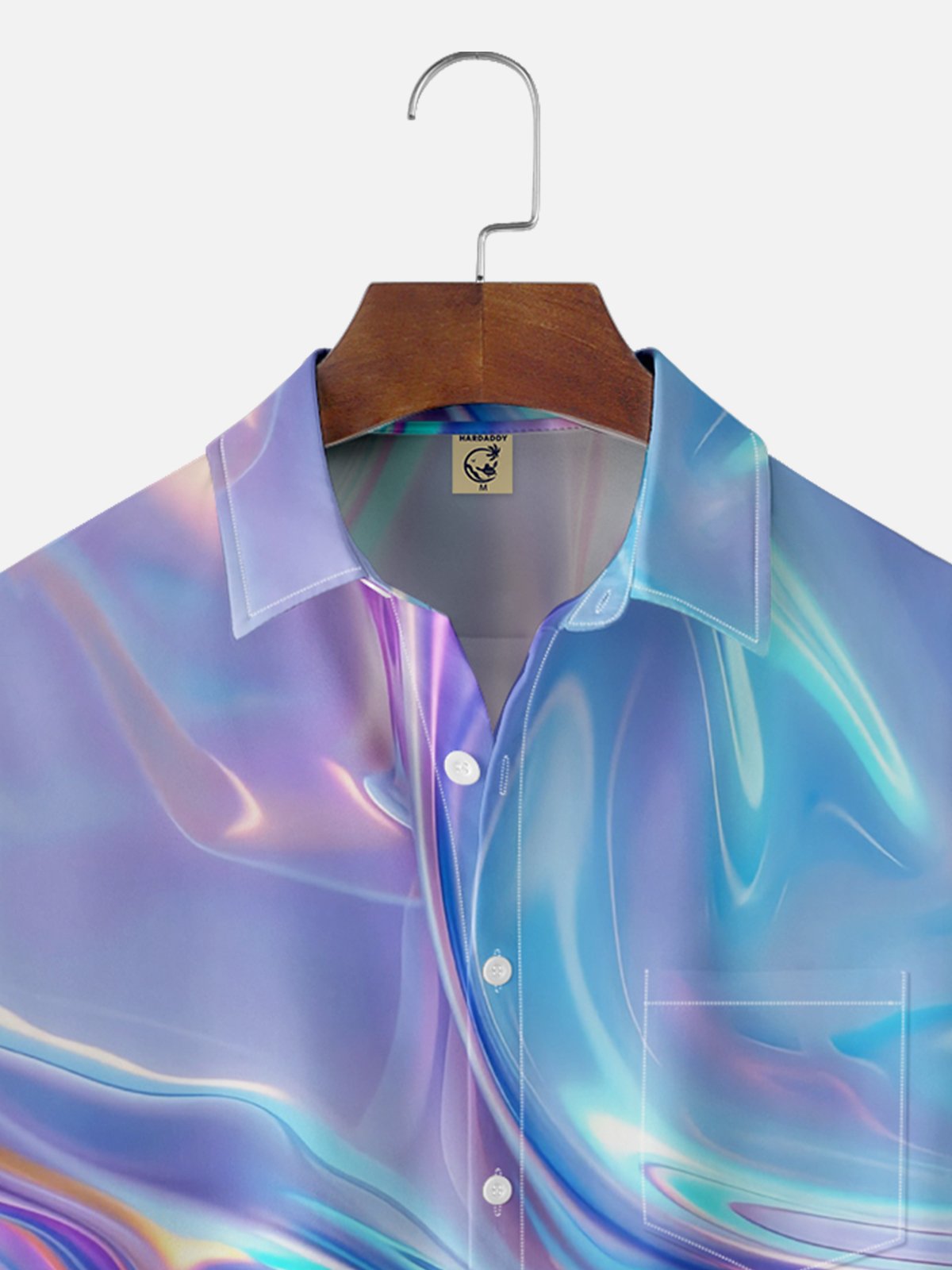 Moisture-wicking Gradient Color Chest Pocket Casual Shirt