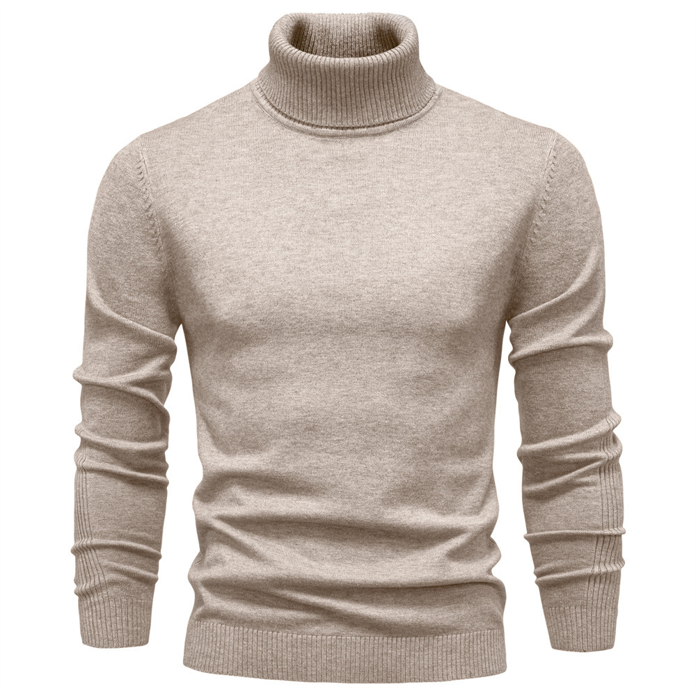 Men's Shirtssolid Color Turtleneck Pullover Sweater Tops