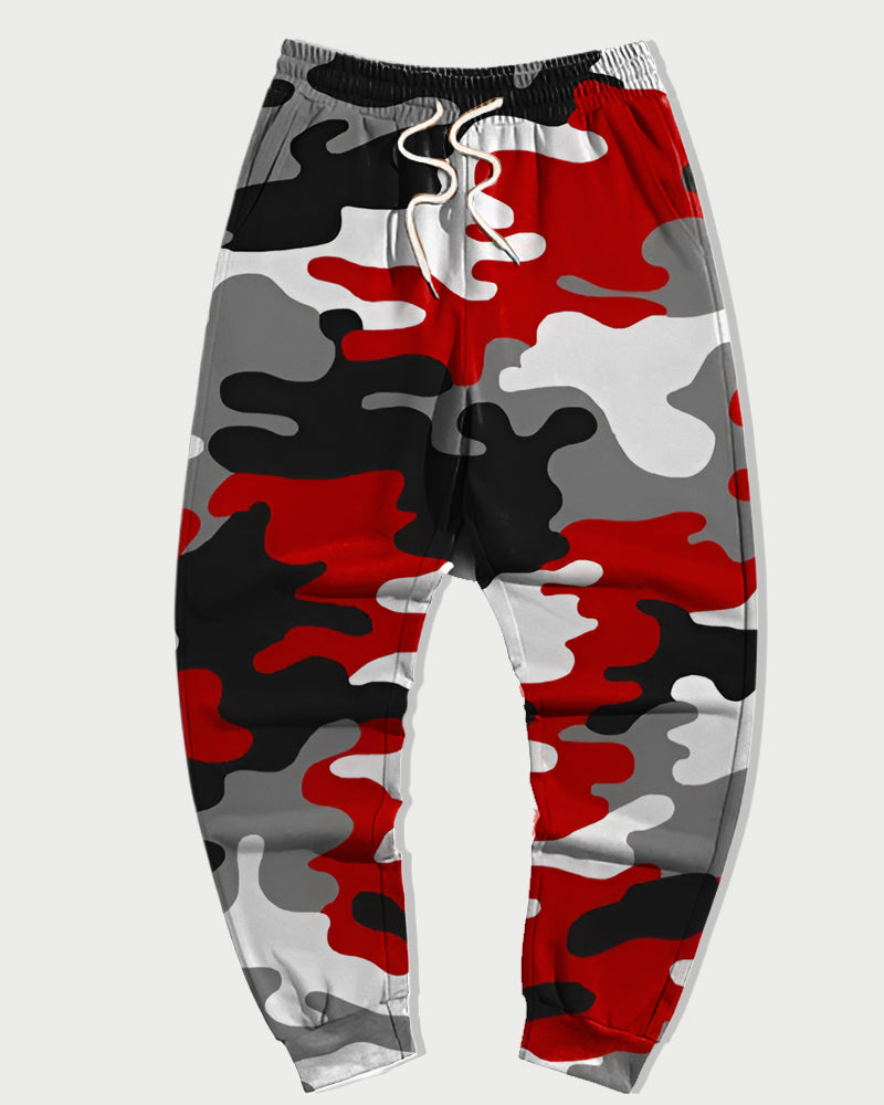 Couple’s Big & Tall Camouflage Playing Cards Print Hoodie Set