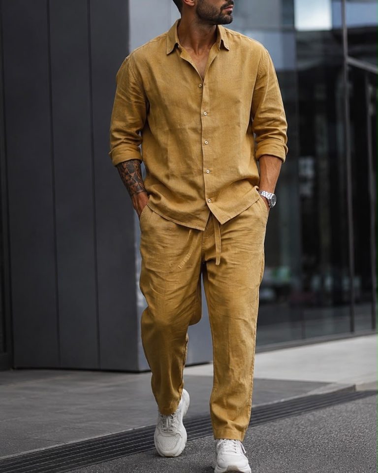 Textured Summer Set – Mustard 