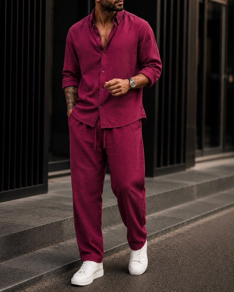 Textured Summer Set – Burgundy 