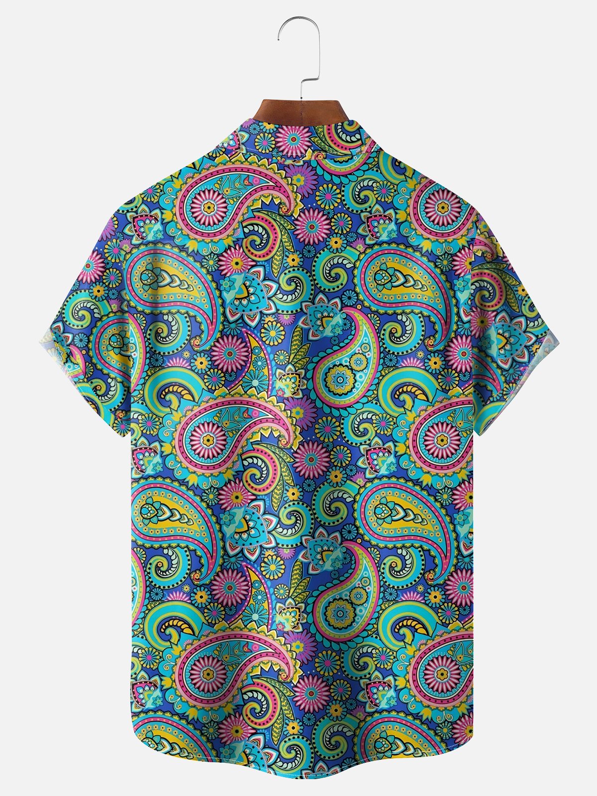 Moisture Wicking Paisley Chest Pocket Hawaiian Shirt