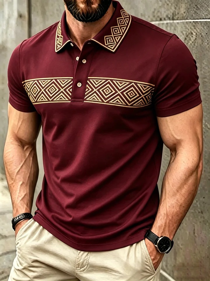 Men's Classic Business Button Short Sleeve Polo Shirt MYW26012401