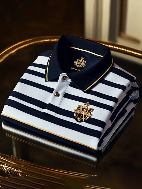 Men's Business Casual Button Short Sleeve Polo Shirt