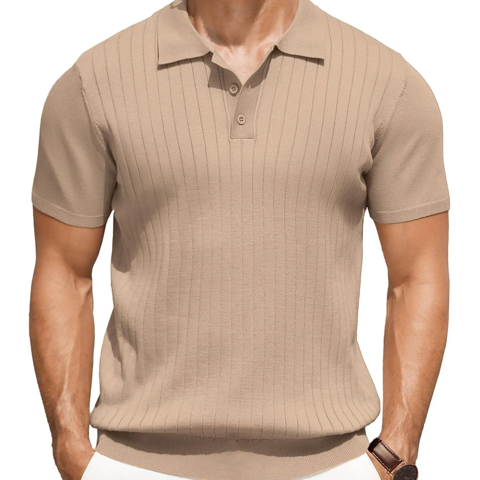 Men's Lightweight Knit Polo Shirt - Short Sleeve Casual