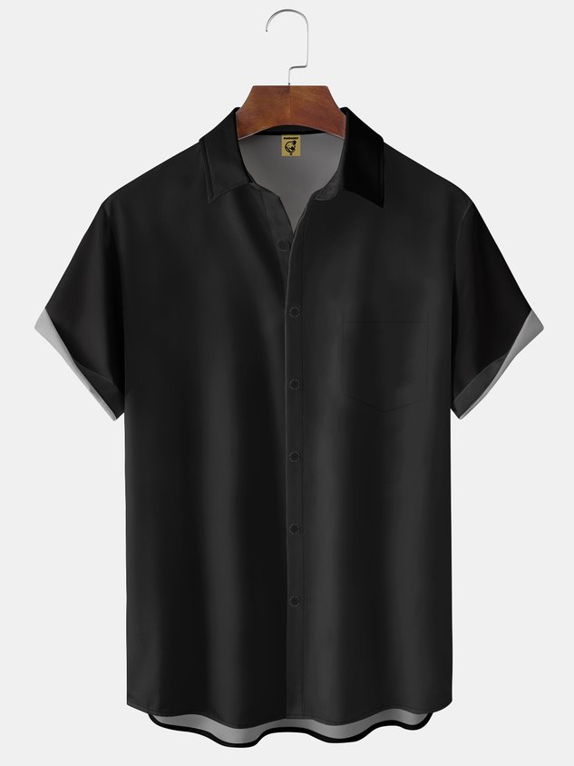 Moisture-wicking Solid Color Chest Pocket Casual Shirt