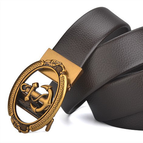 Automatic Anchor Buckle Metal Buckle Leather Belt