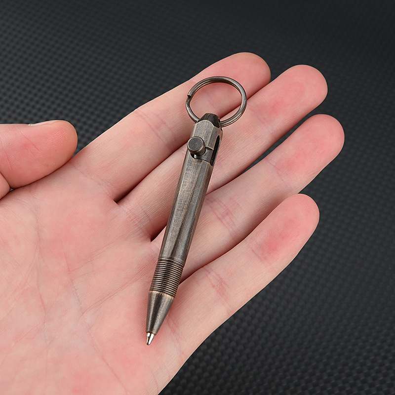 Brass retro mini bolt action pen - Writing tool. Golf scorecard pen. EDC, pocket carry. Camping kit gift.