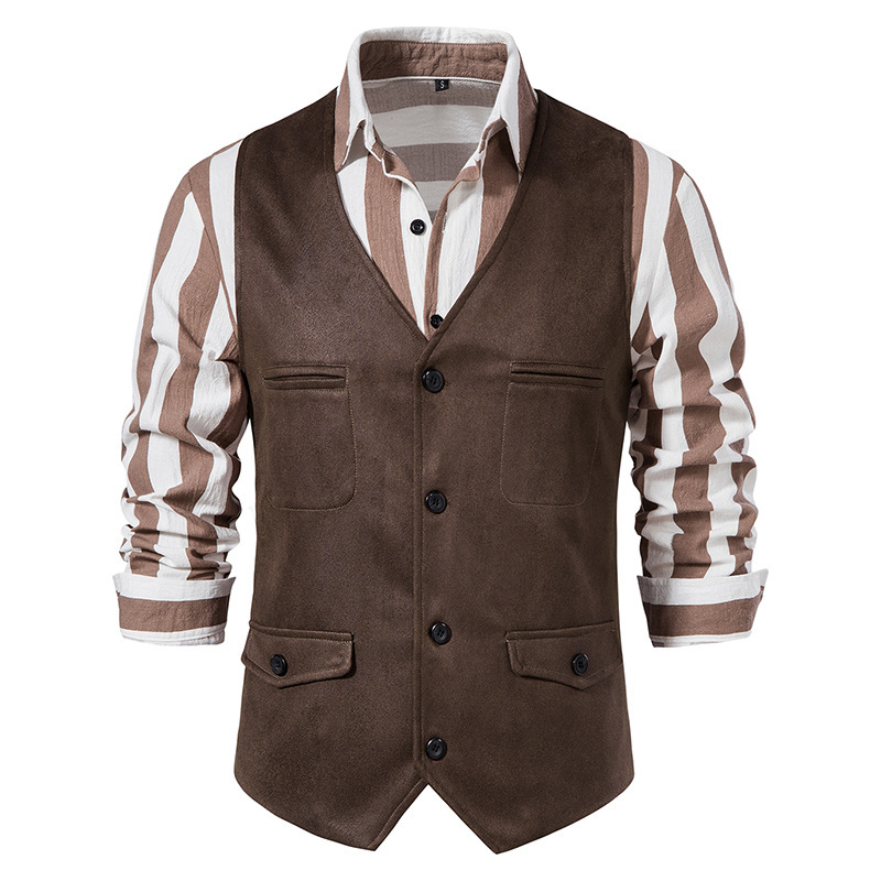Men's Vintage Suede Single-Breasted Vest
