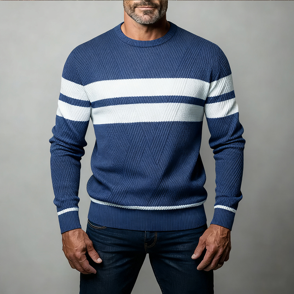 Men's Striped Long Sleeves Sweater