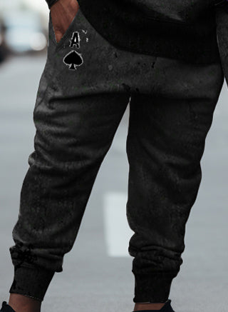 Couple Big and Tall Casual Couple Outfit Poker A Gradient Color Hoodie Set