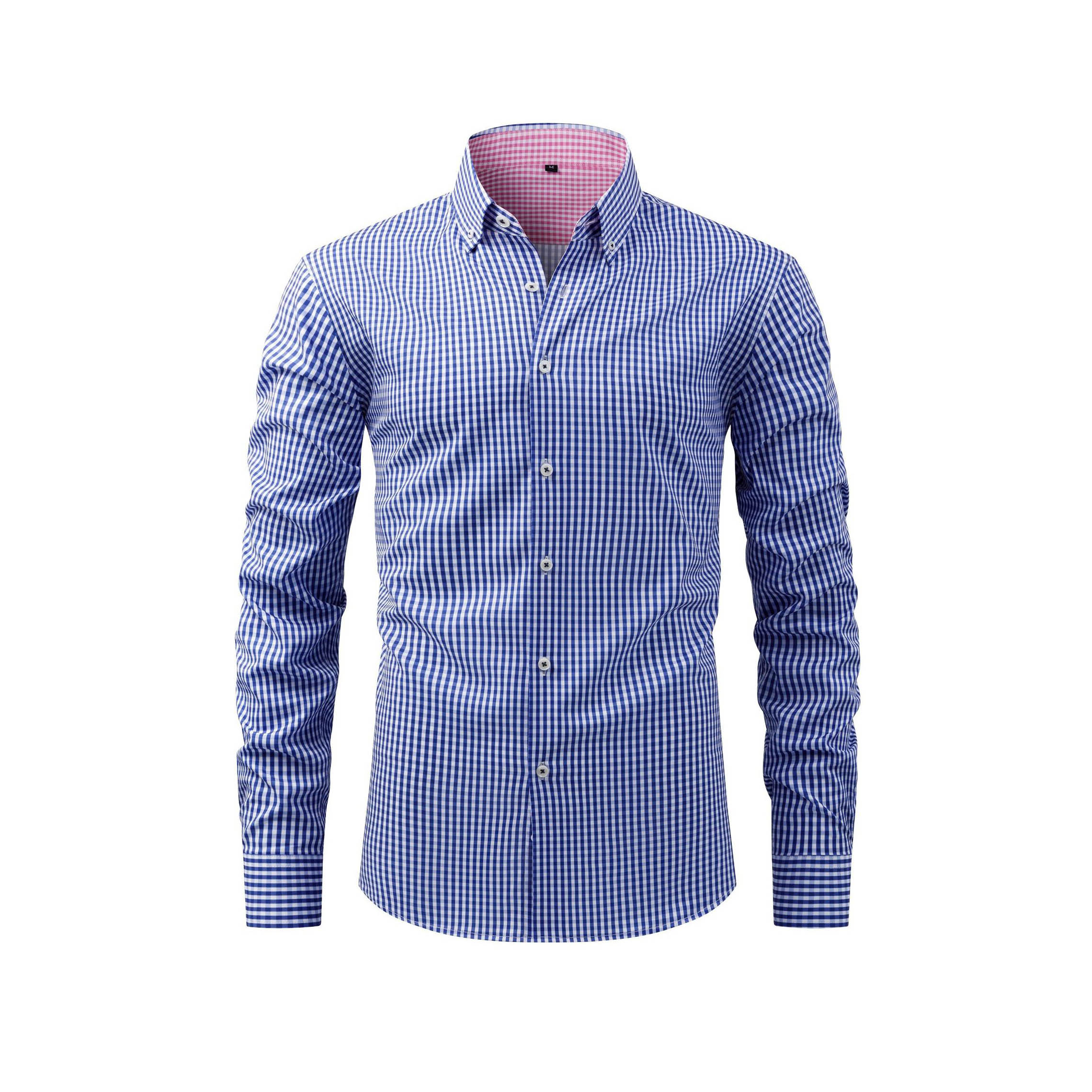 Men's Plaid Printed Daily Business Long Sleeves Blouses&Shirts Tops