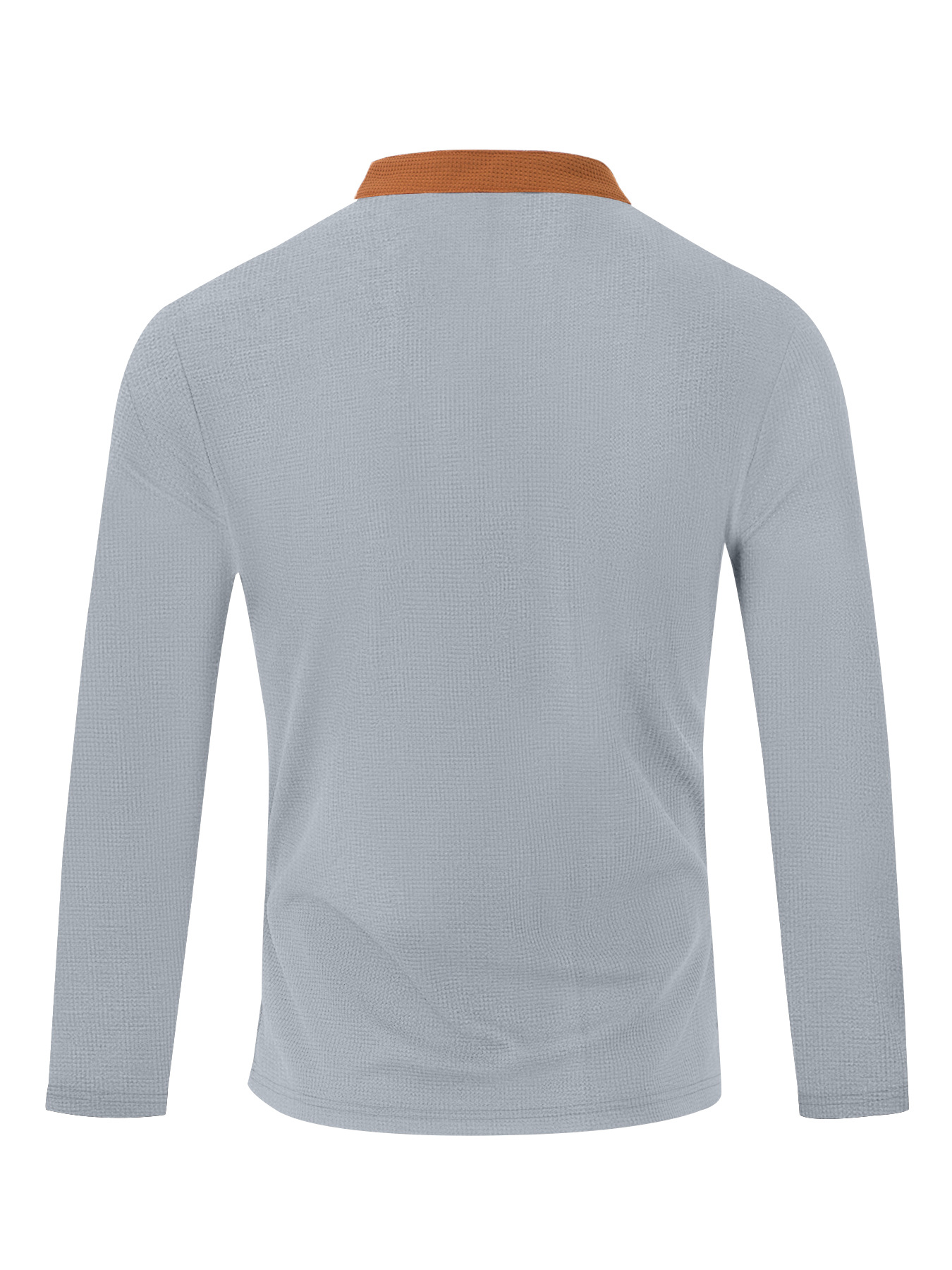 Men's Casual Solid Color Waffle V-Neckb Bandage Long Sleeved T-Shirts